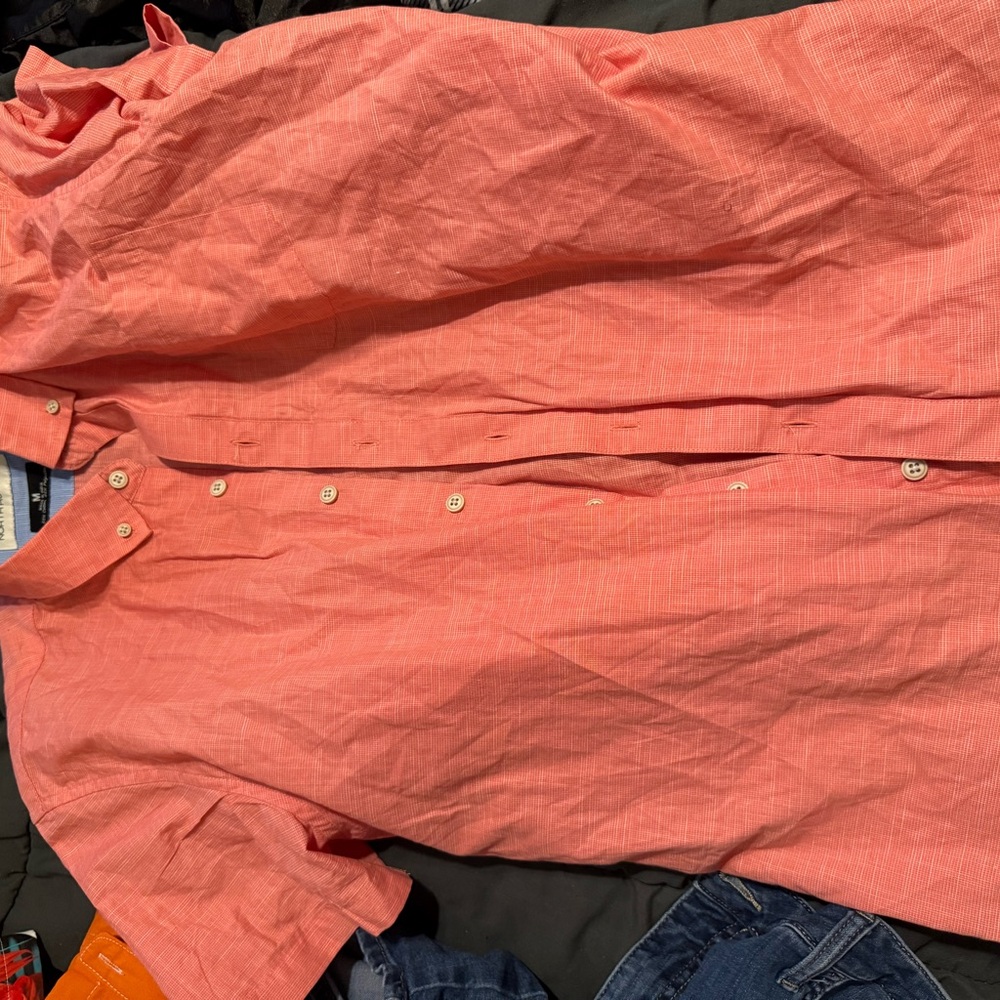 Men's Coral Button-Up Shirt